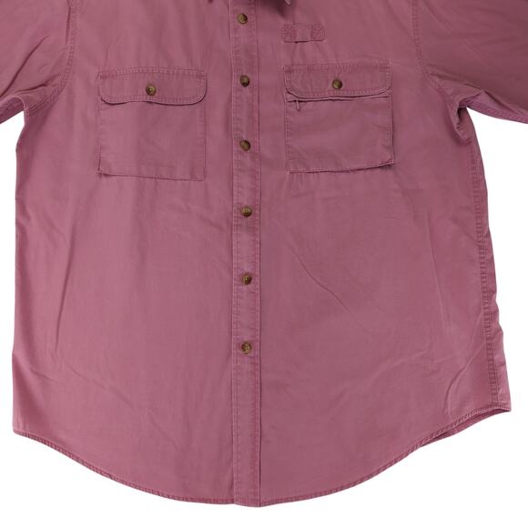 Orvis Short Sleeve Button-down Fishing Shirt Men's Large Salmon Pink 100% Cotton - Picture 4 of 8